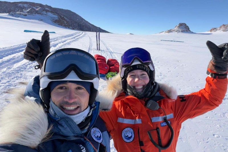 The duo kite-skiing 4000 kilometres across Antarctica for science